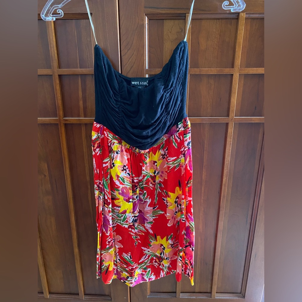 Strapless Floral Dress